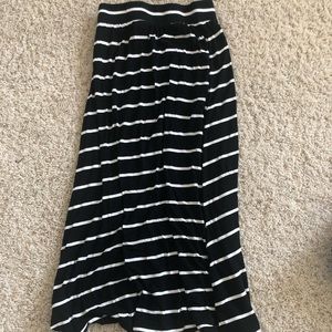Black and white striped Maxi skirt